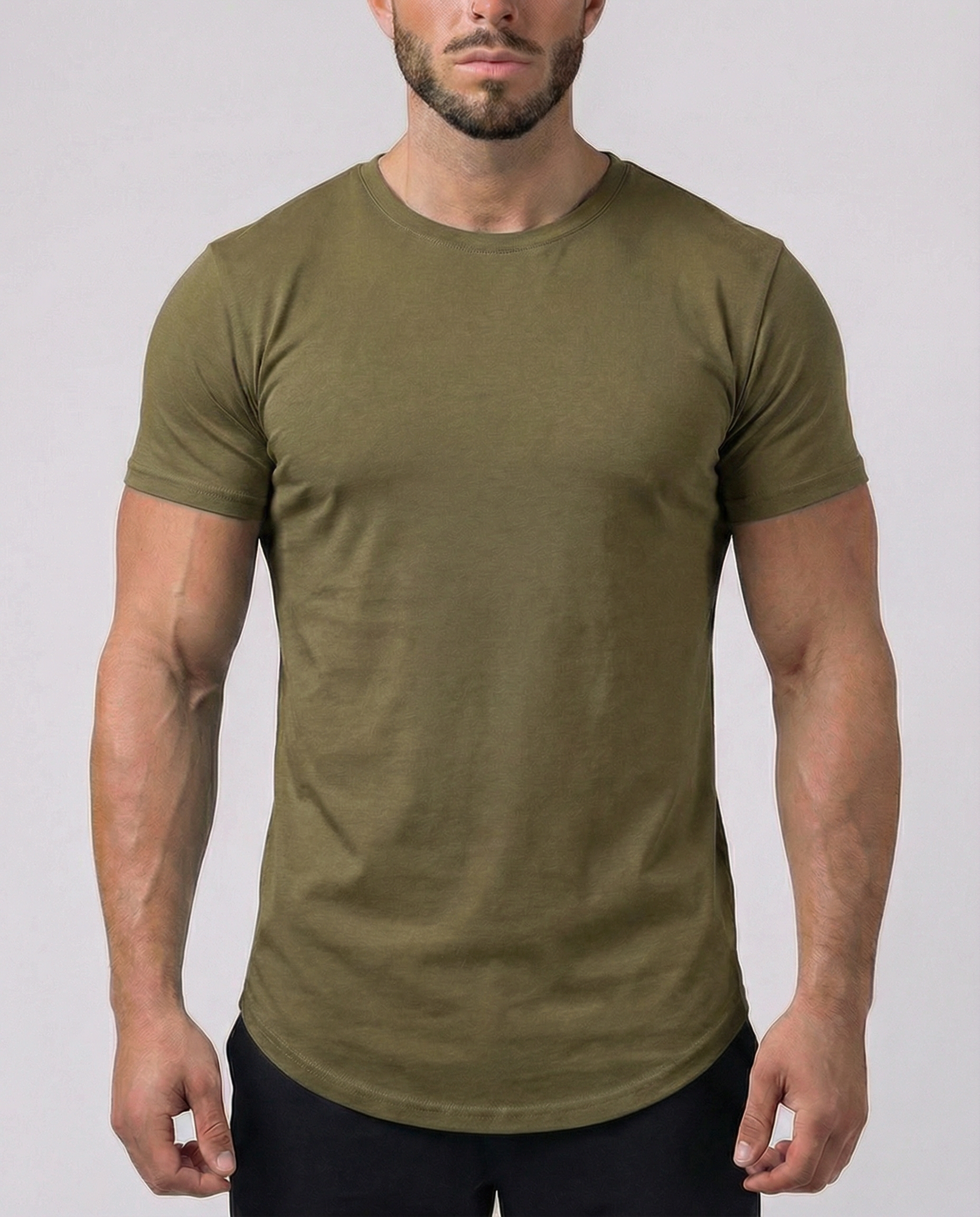 Kore Curved Hem Crew Neck Short Sleeve T-shirt-thumbmail-12