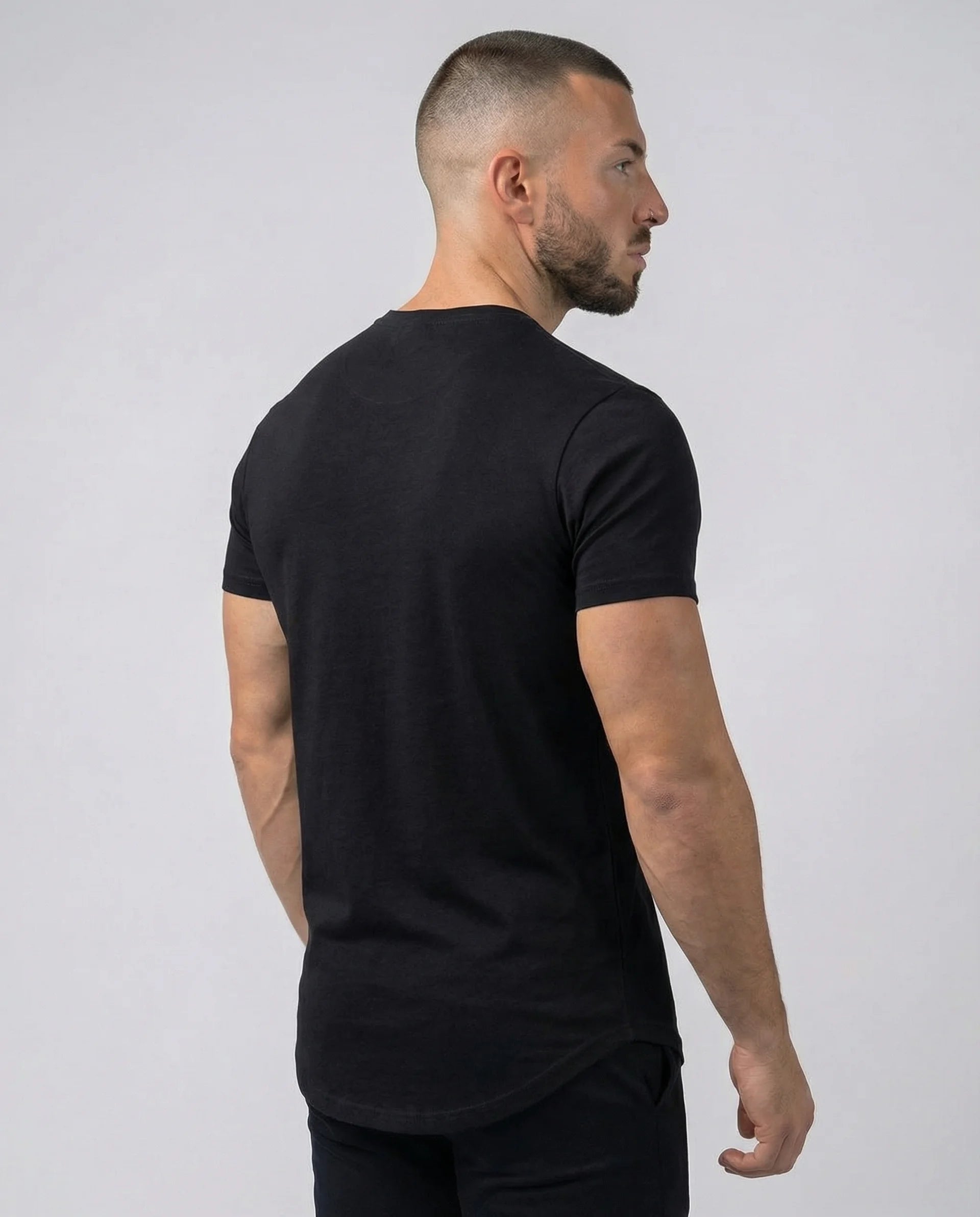 Kore Curved Hem Crew Neck Short Sleeve T-shirt-thumbmail-9