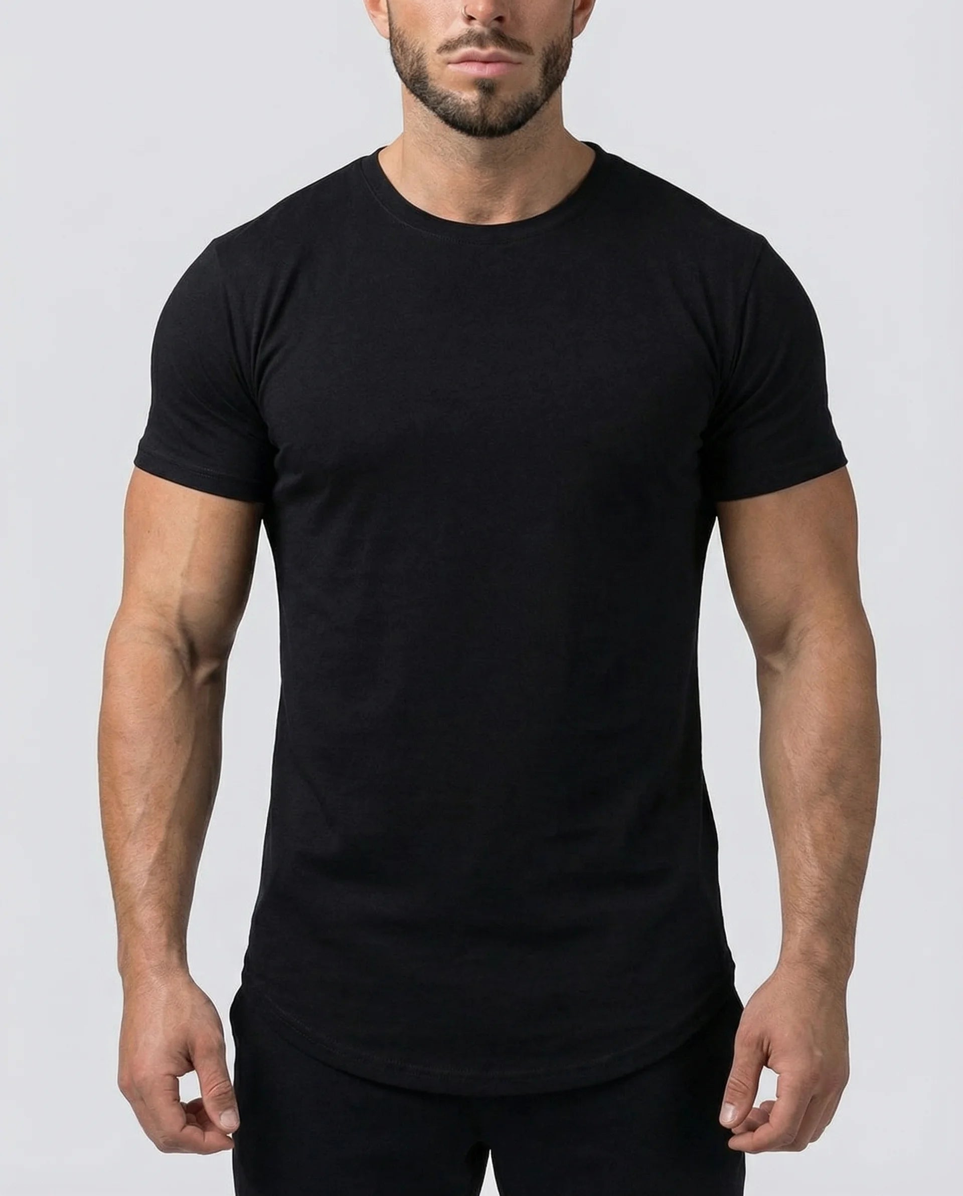 Kore Curved Hem Crew Neck Short Sleeve T-shirt-thumbmail-10
