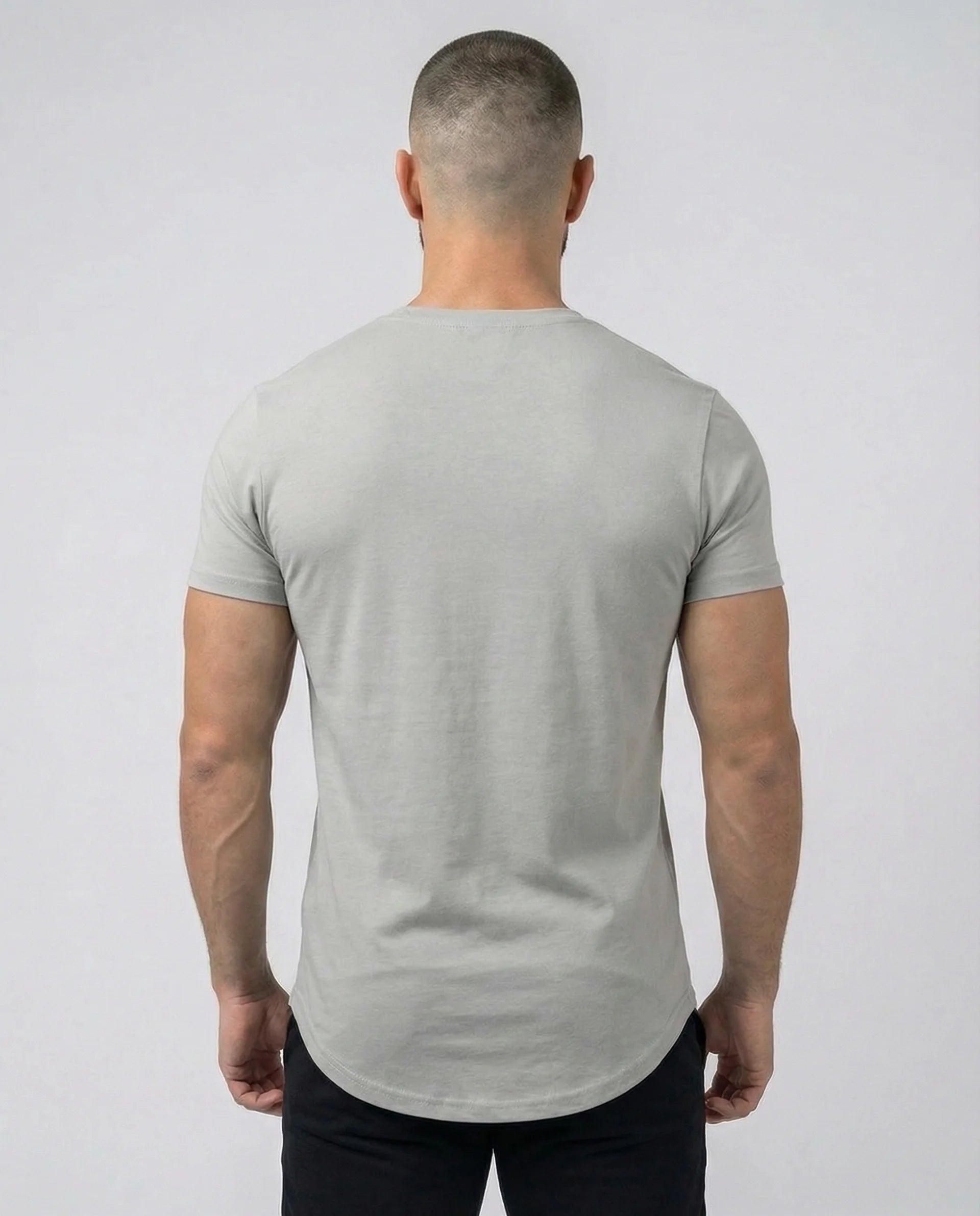 Kore Curved Hem Crew Neck Short Sleeve T-shirt-thumbmail-7