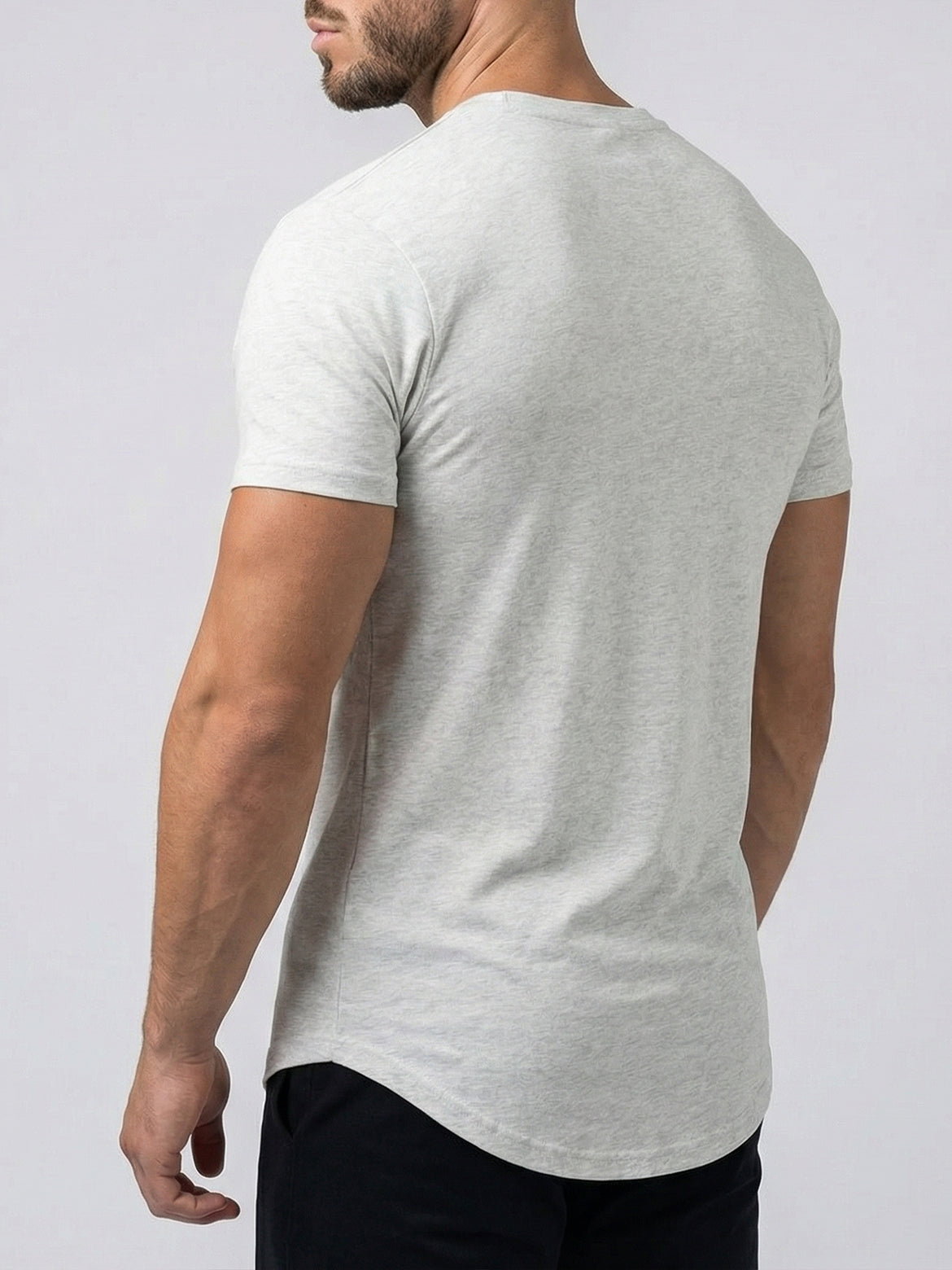 Kore Curved Hem Crew Neck Short Sleeve T-shirt-thumbmail-5